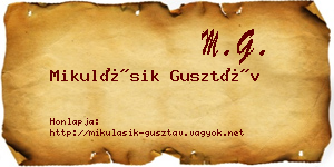 Mikulásik Gusztáv névjegykártya